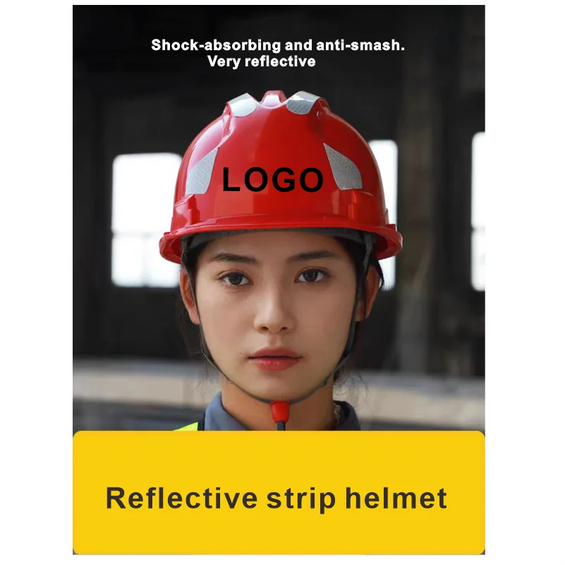 safety helmet luminous stickers customized logo printing anti-smash cap construction helmet
