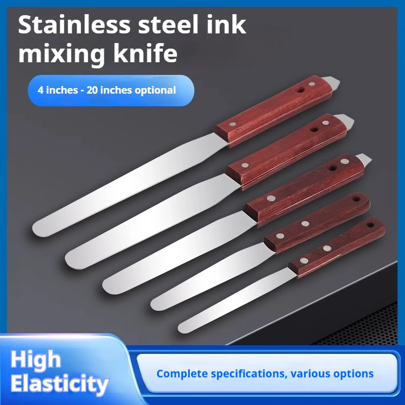 أحبار طباعة الشاشة الحريرية 4-16 بوصة ملاعق مكشطة 430 لوحة ممسحة SMT من الفولاذ المقاوم للصدأ لأدوات كاشطات طباعة الشاشة