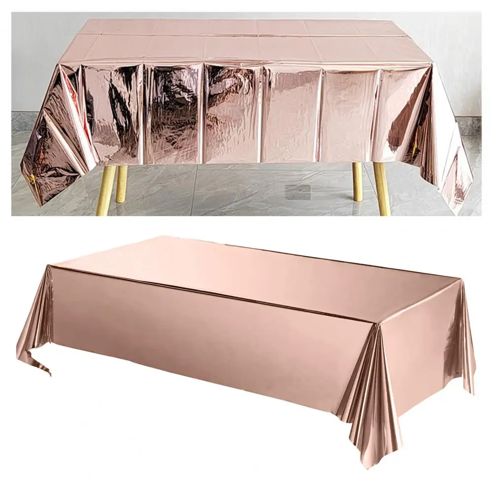 Disposable Tablecloth White Black Pink Gold Table Cover Plastic Birthday Wedding Table Cloth Party Dining Table Decoration Favor