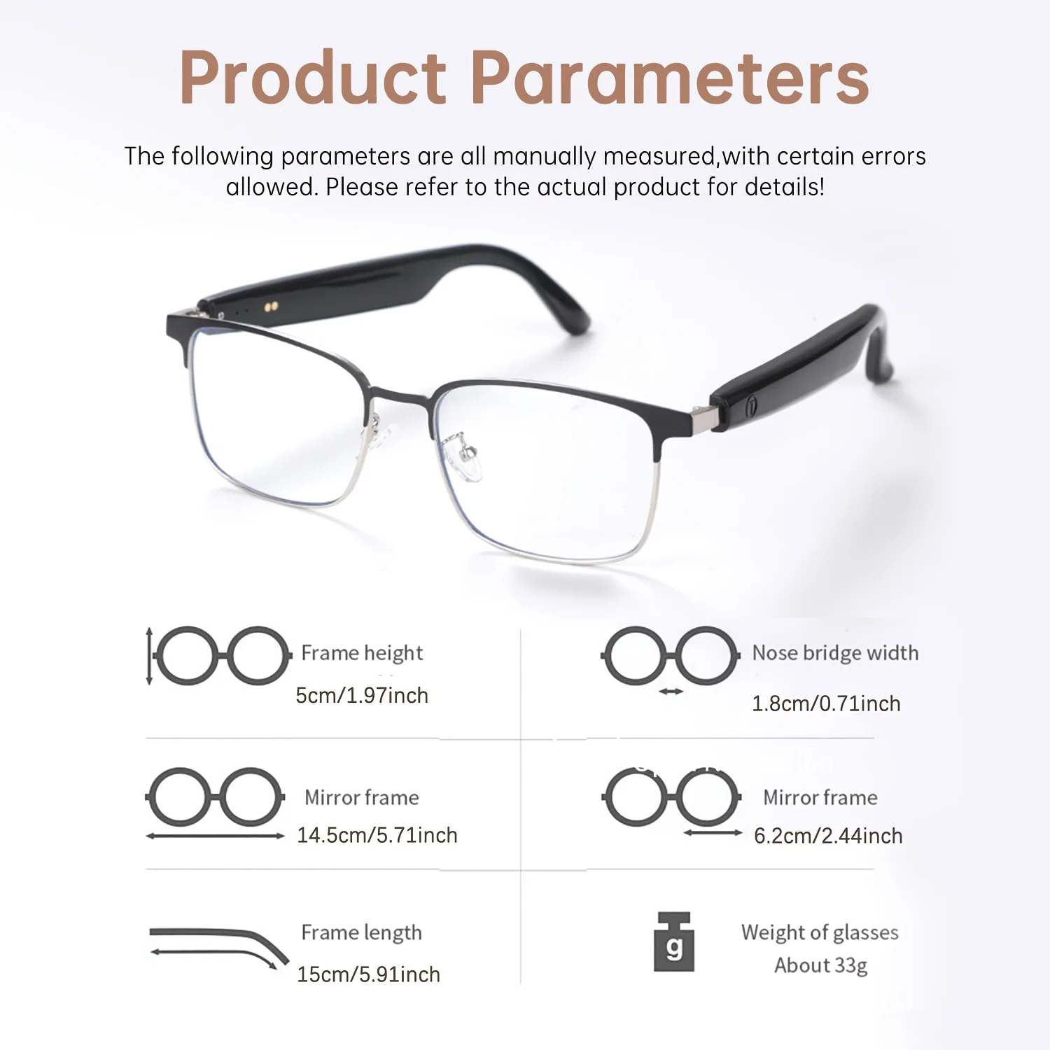 These AI-Powered Smart Glasses Are Unisex, Featuring Photochromic Lenses, High-Definition Voice Calls, and Hi-Fi Sound Quality. They Support Music Playback and Hands-Free Calling, Making Them Ideal for Outdoor Activities and Everyday Office Use.