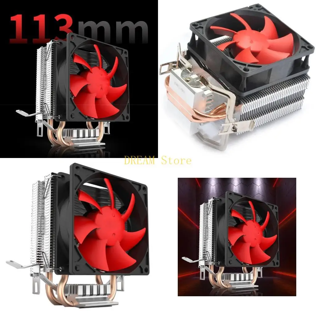 Efficient Desktop Computer CPU Cooling Fan Double Copper Heat Pipes and Aluminum Fins Design best sale