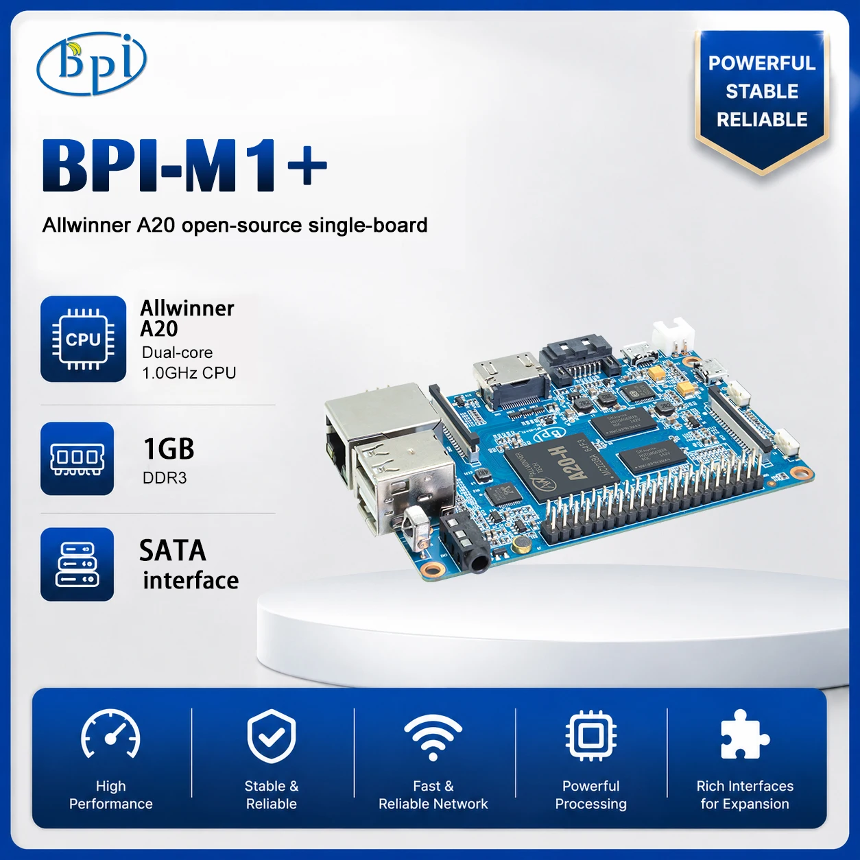 Banana Pi Open Source Hardware Single Board BPI-M1+ Allwinner A20 Dual-core 1GB Ram Memory DDR3 for SBC IoT Experimental Project