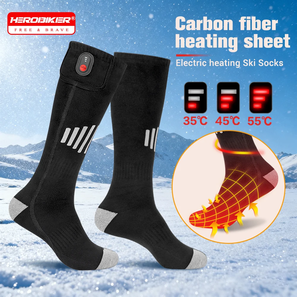 

Winter Heated Socks Motorcycle Riding Warm Electric Heating Thick Soft Stockings Skiing Unisex Outdoor Thermal Hunting Warmer