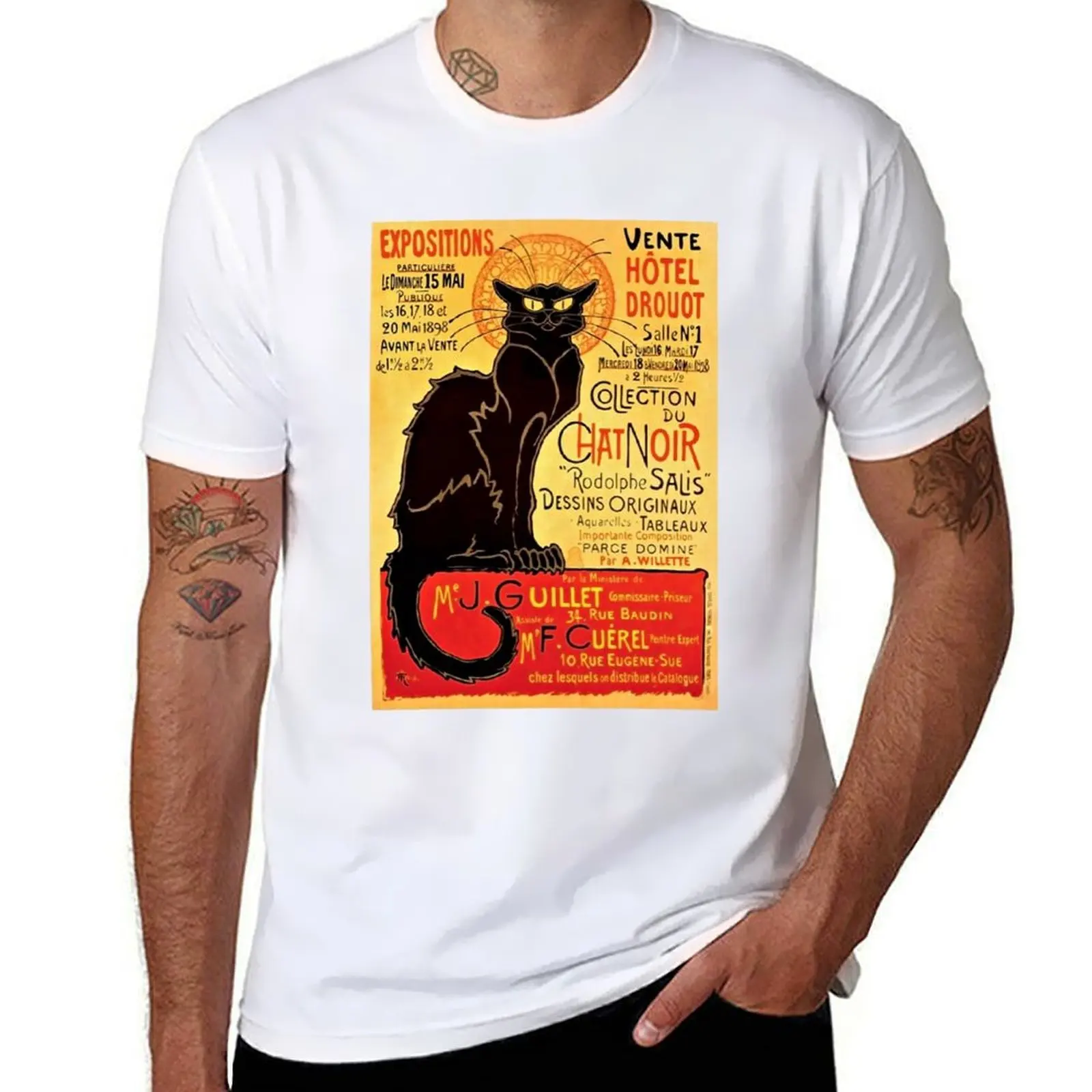 

Le Chat Noir, Exposition particulière - 1896 T-Shirt t shirts for man cotton man t shirt graphic T-Shirt
