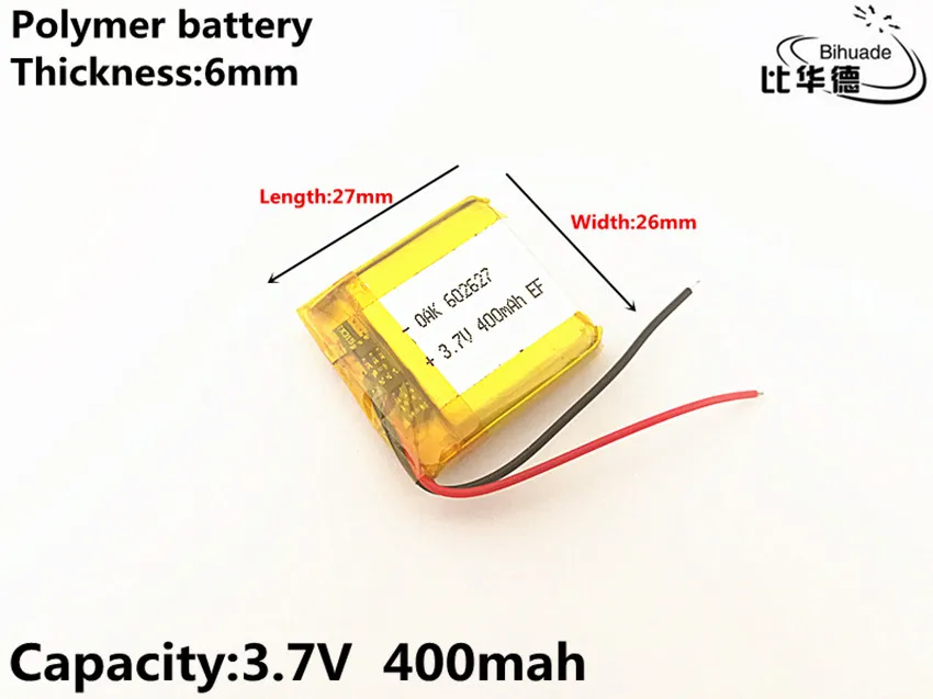 3.7V 400mAH 602627 602626 PLIB polimerowy akumulator litowo-jonowy/litowo-jonowy do inteligentnego zegarka