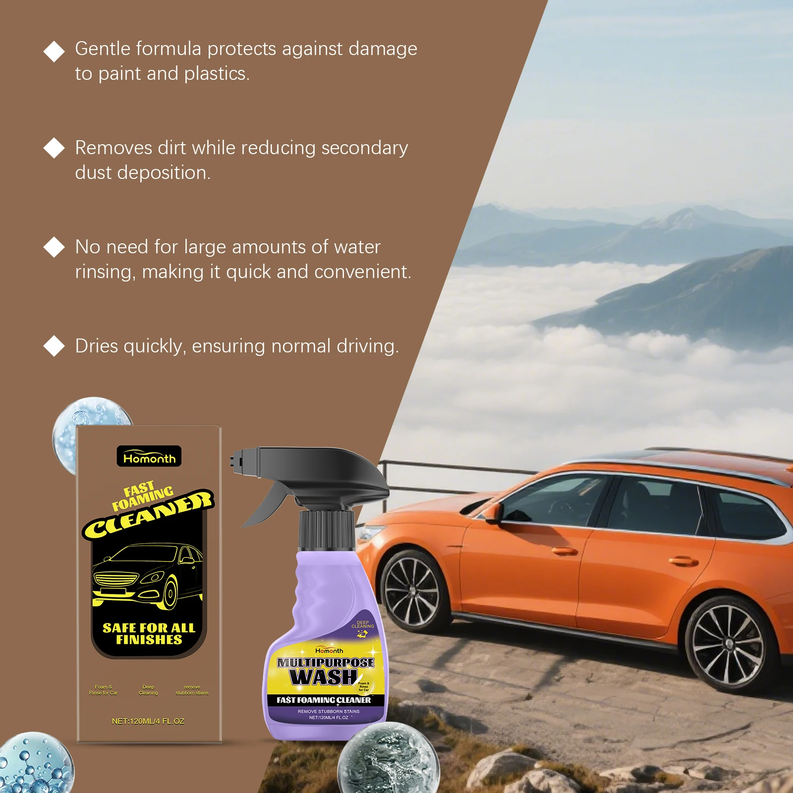 Multipurpose Cleaning Spray Car Glass Oil Film Remover Clean Stains Oil Films For Car Body Vehicle Rearview Mirror Windshield image 2