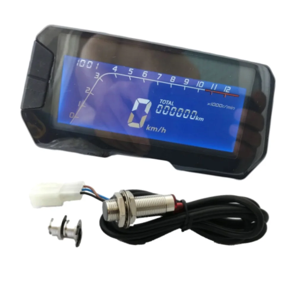 

Universal Motorcycles Speedometer Gauge Tachometer Odometer LCD Display Speed Meter 12000 RPM Motorcycle LCD Digital Speedometer