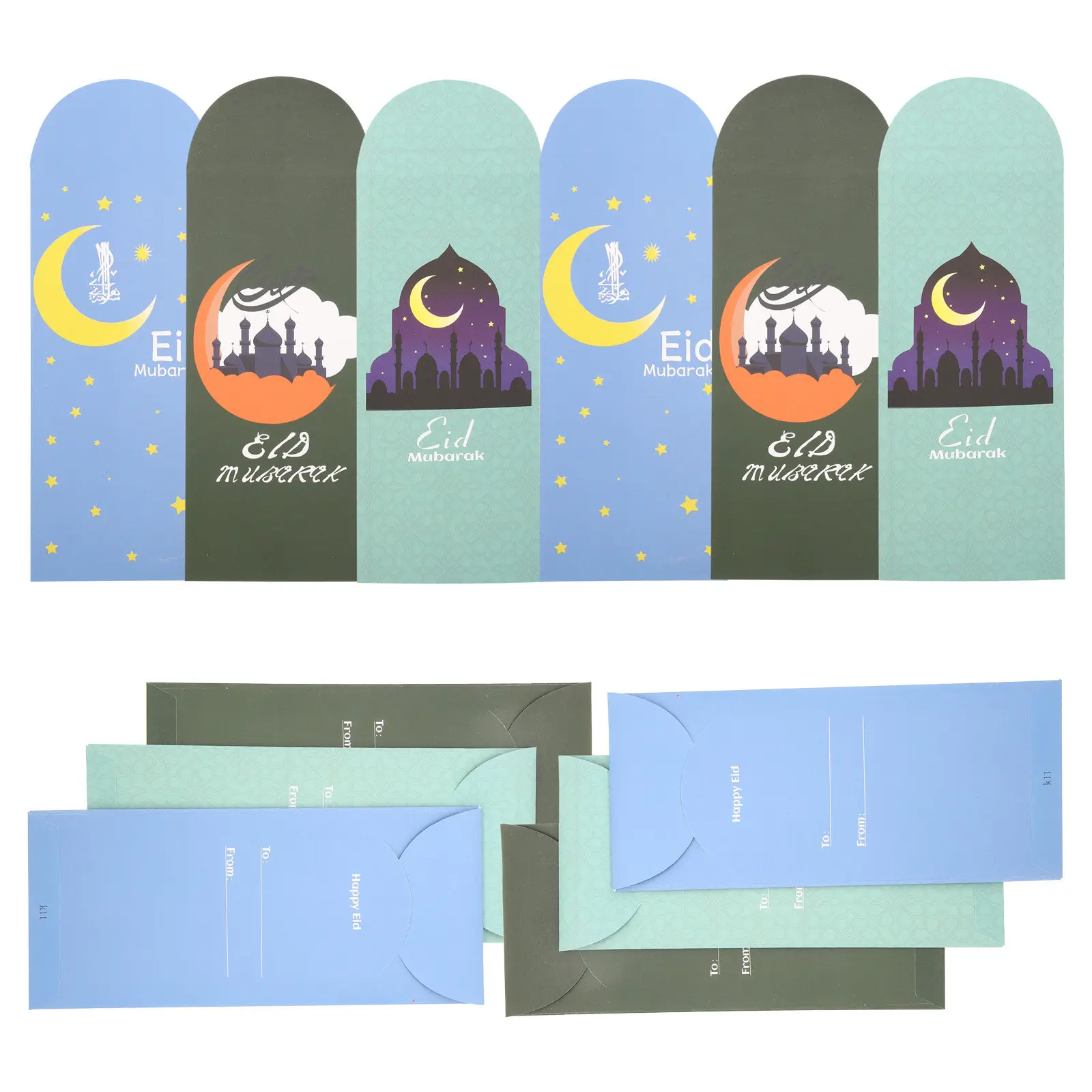 

18Pcs Eid Envelopes Premium Paper Blessing Envelopes for Eid Mubarak Celebrations Cash Cards Invitations Party Filler Elegant