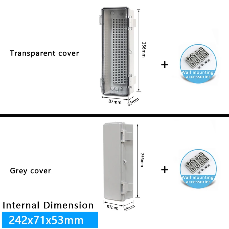 IP66 outdoor waterdichte ABS grijs/transparante hoes plastic elektronische aansluitdoos elektronische behuizing outdoor waterdichte doos