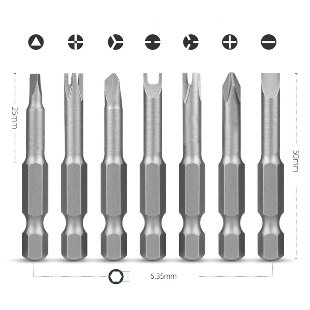 Special-shaped Screwdriver Set 50mm U-shaped Y-Type Triangle Inner Cross Three Points Screwdriver Bit Tool Holder Magnetic