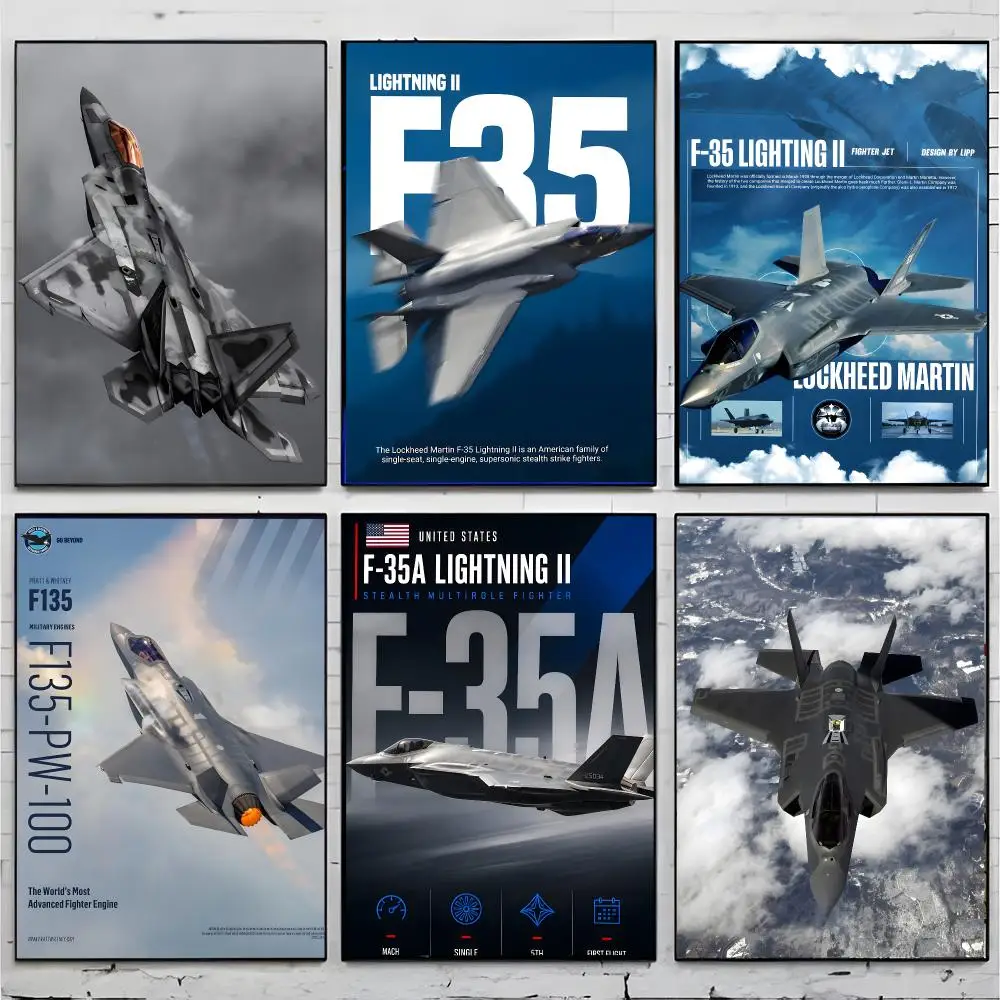 Aircraft Stealth F-35 Lightning II Poster Superior Home Space  Indoor Decorative Art & Home Decor