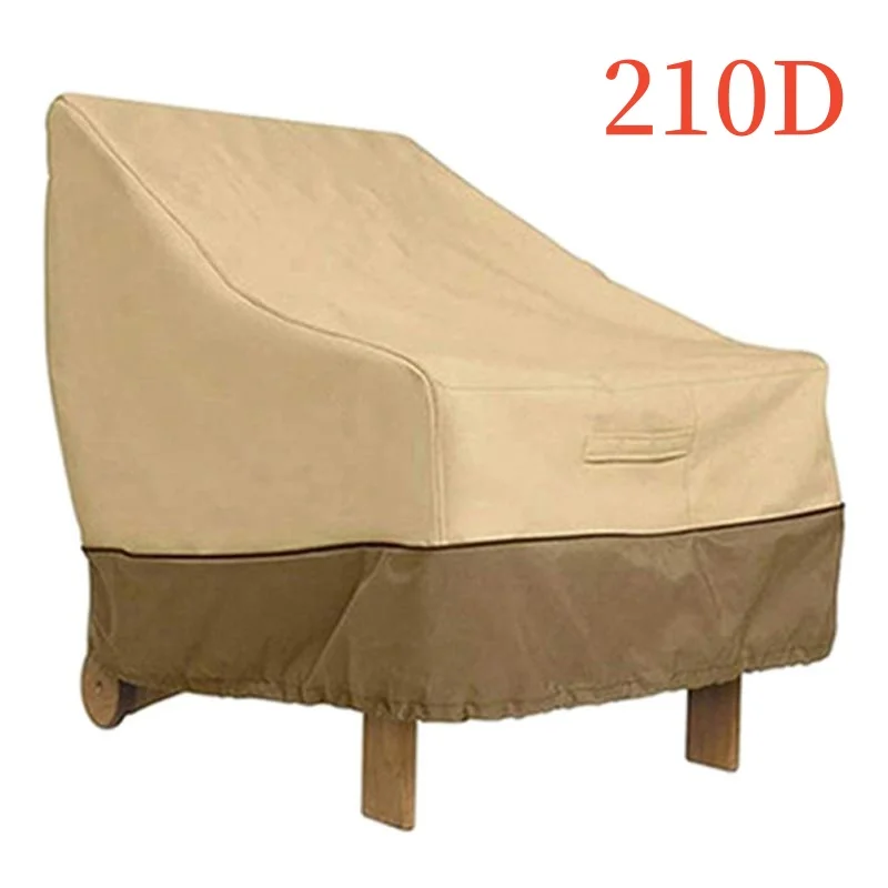 210D Outdoor Sofa Chair Cover,Single Person Rice Coffee Color Matching Outdoor Sofa Cover,Garden Sun Protection Furniture Cover