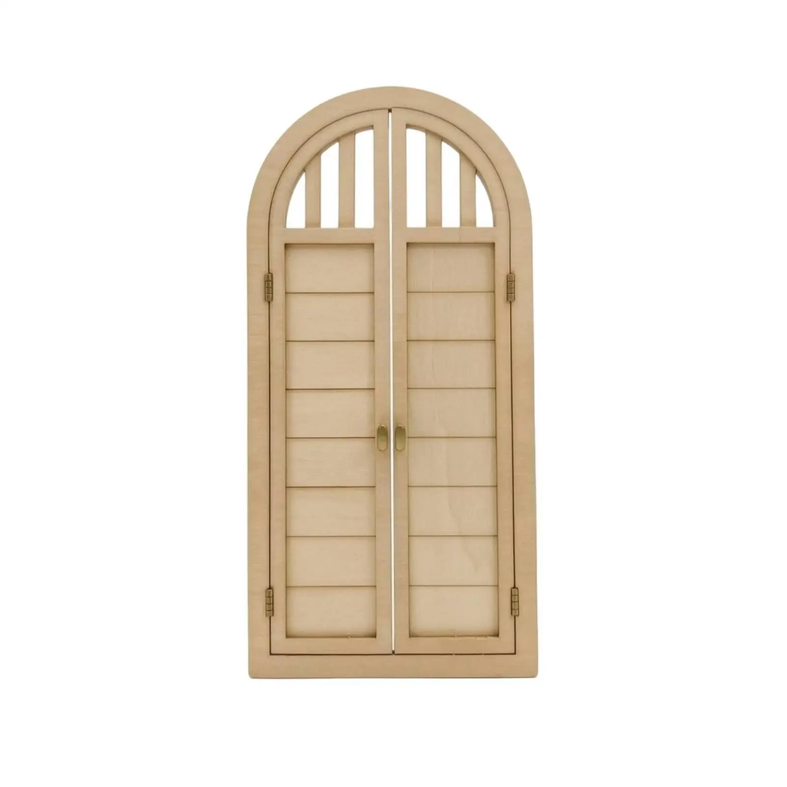 Miniature Wooden Door Interactive Hinge Small Window Craft Panel Dollhouse Decor for Miniature House 1 12