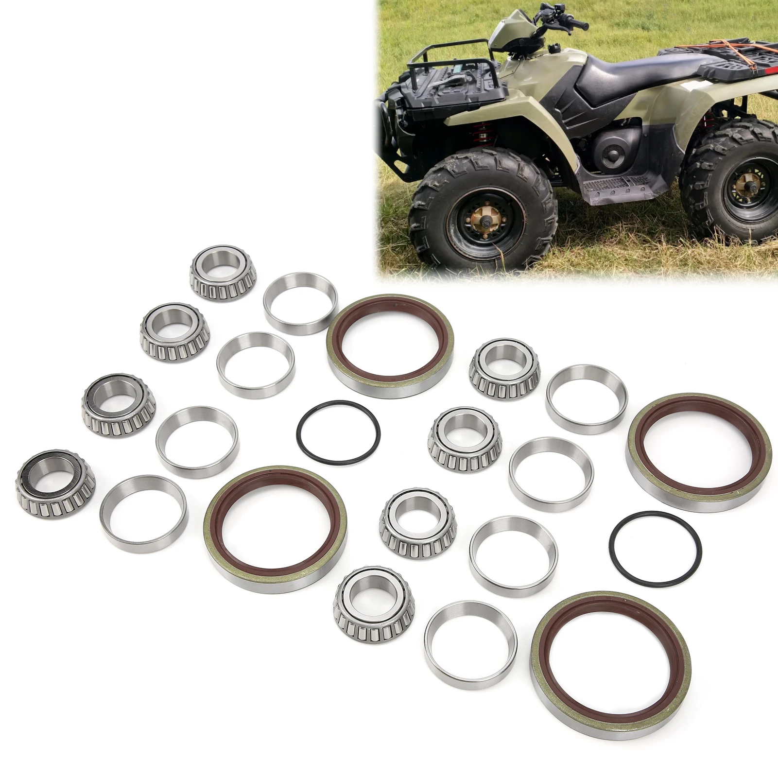 محامل العجلات الأمامية مع مجموعة الأختام 3554506 بديلة لـ Polaris Sportsman/Worker/Ranger/Big Boss #2