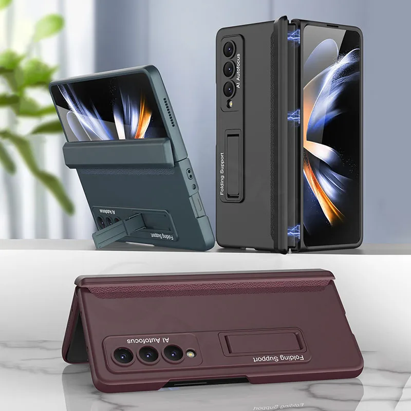 Shockproof Armor Magnetic Hinge Case For Samsung Galaxy Z Fold 4 Fold4 5G All-included Holder Matte Hard PC Case Cover no glass