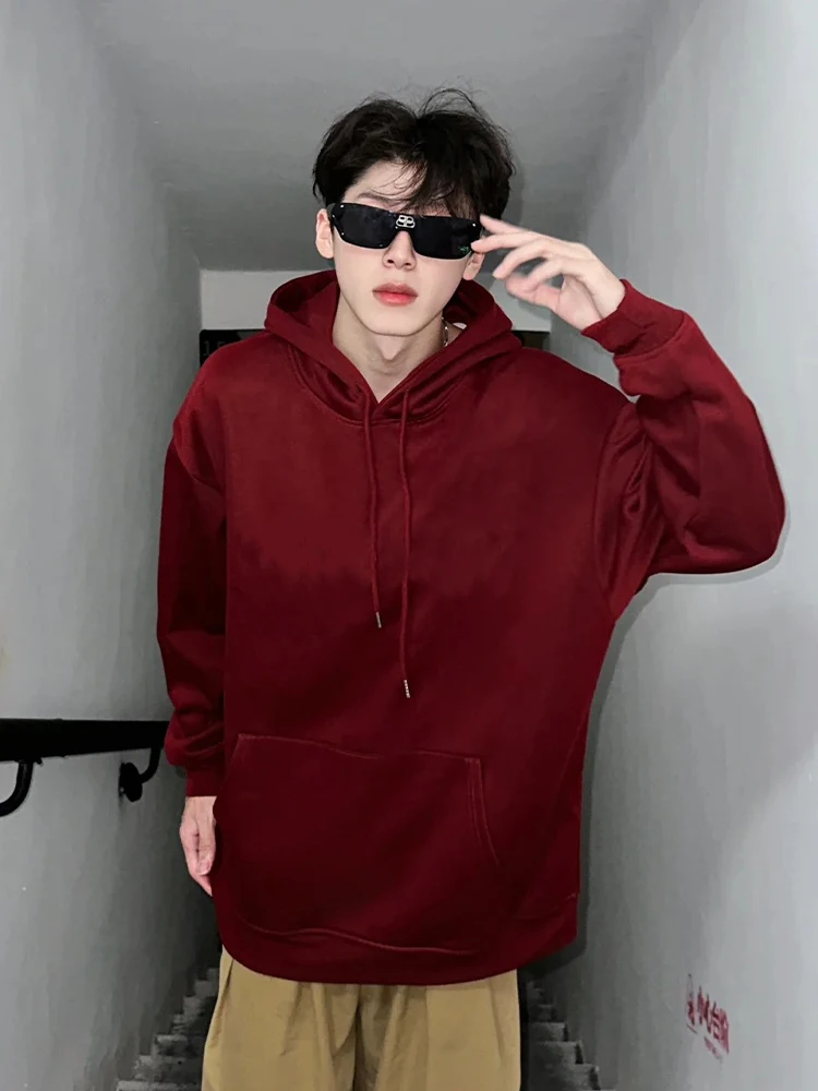 

Ankela Heavyweight Hoodie Men's Early Autumn Cleanfit Trendy Jacket American Style Comfortable Loose Fit Anti-Wrinkle Wear Re...