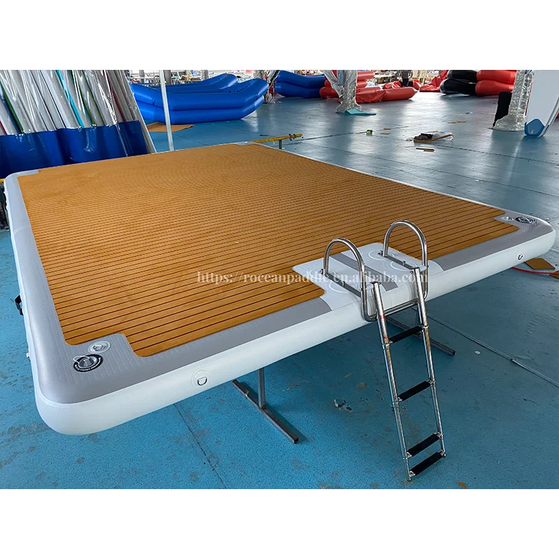 

Leisure Land Inflatable Swim Island Floating Raft Inflatable Foil Water Jet Ski Dock Floats Platform With Ladder