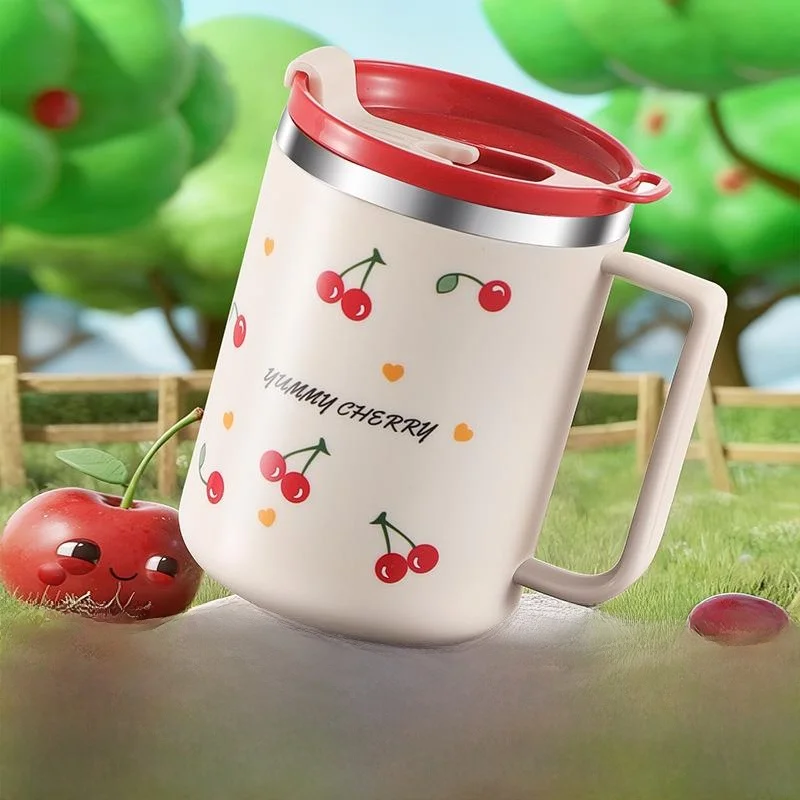 

Портативная кружка из нержавеющей стали 304 с крышкой для офиса, дома, студенческого общежития, для воды, кофе и молока