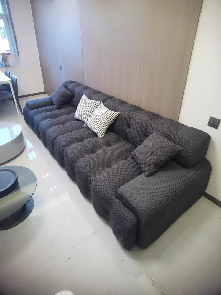 NEW Minimalist three-dimensional fabric sofa small apartment straight row