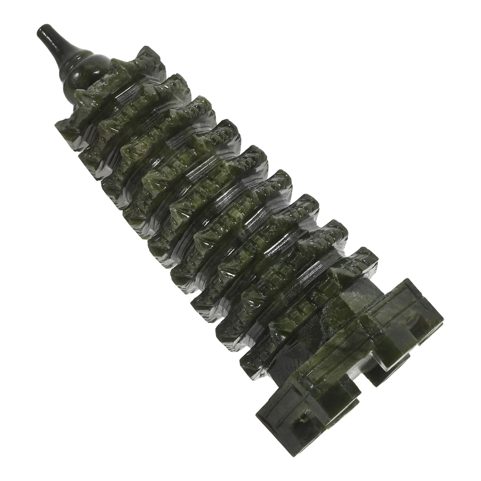 

Wenchang Pagoda Jade Feng Shui Hand Carved Tower Home Decor Positive Energy Collection Arts 16Cm Pagoda Decor Jade Statue