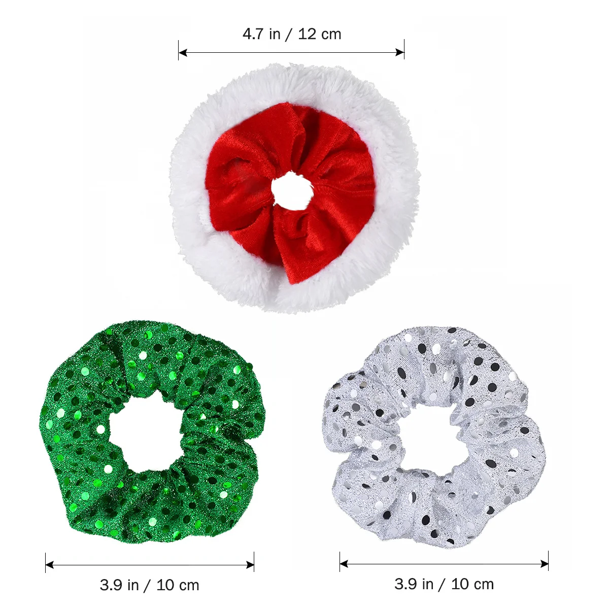 

3Pcs Glitter Hair Ties Stylish Ponytail Holders for Women High Elasticity Hair Bands for Everyday Wear Festival Gift