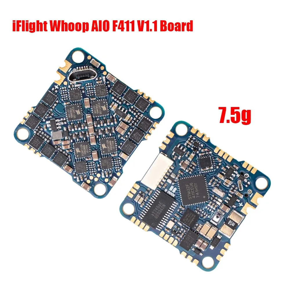 

iFlight Whoop AIO F411 V1.1 Board (BMI270) Integrated Flight Control ESC with 5V 2A BEC/8MB BlackBox for FPV Drone