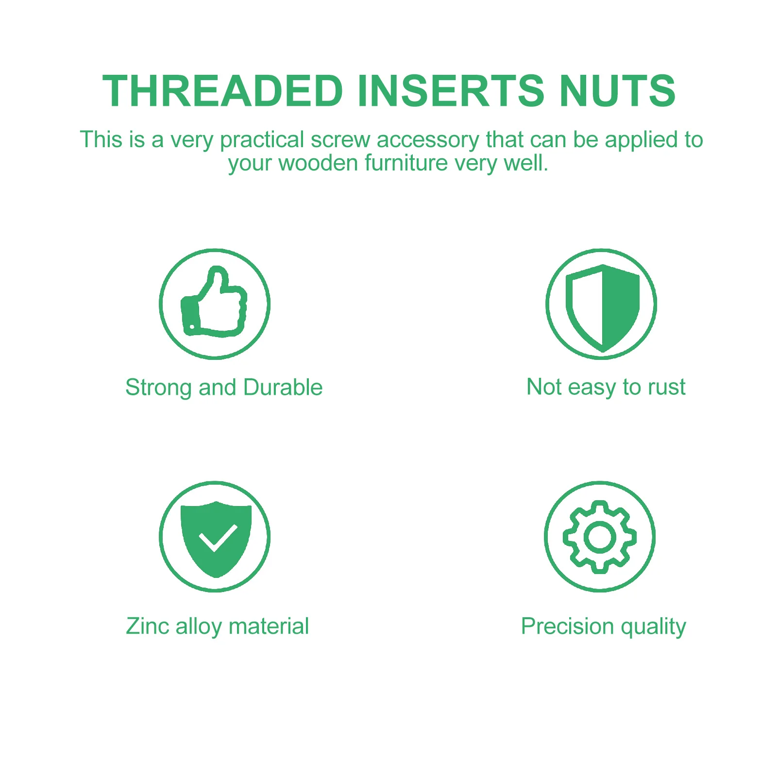 

165 шт., высококачественные резьбовые вставки, гайки, набор в ассортименте для деревянной мебели, стабильность, прочная сосновая фанера, ДВП