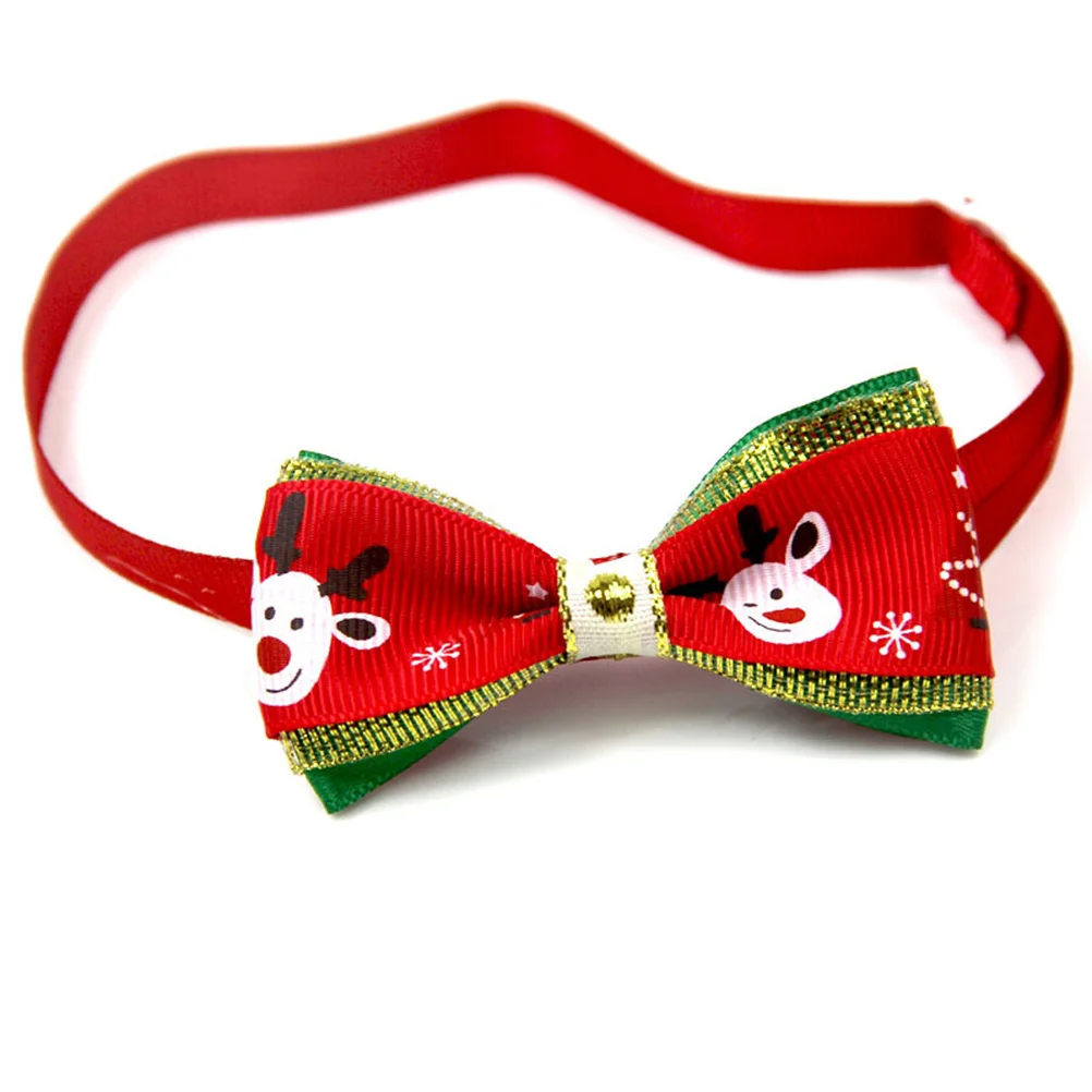 

20Pcs Adjustable Bow Tie Collar Christmas Themed Bowknot Shape Pet Necklace for Dog Cat Party Bow Tie Christmas Themed Collar