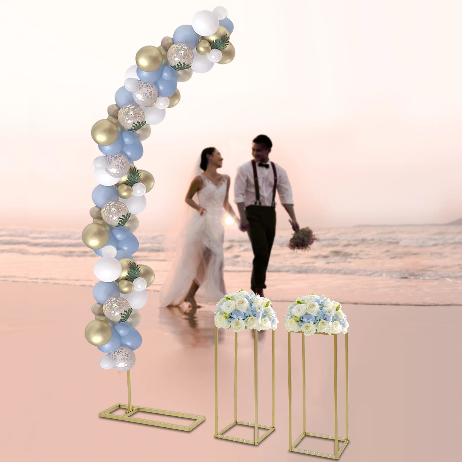 

3* Wedding Flower Stands Sturdy And Durable Strong Load Capacity for Weddings, Birthday Parties, Christmas Parties Gold