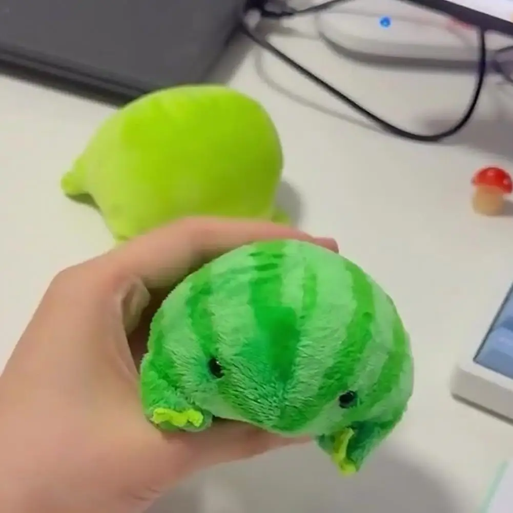 Cartoon Frog Plush Toy Cute Original Skin Watermelon Frog Plush Toy Creative Squeezing And Decompression Ornaments Toys