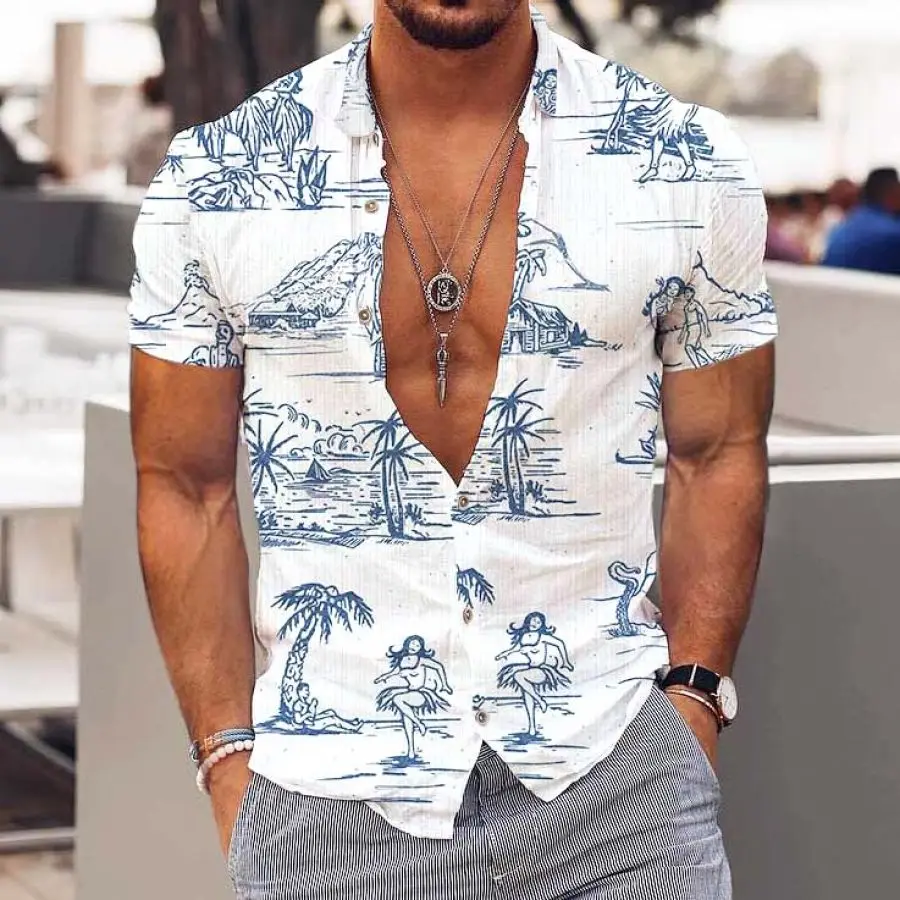 Camiseta de manga corta para hombre, cárdigan con estampado de patrón personalizado, a la moda, para uso diario, MB1, novedad de verano, 2024