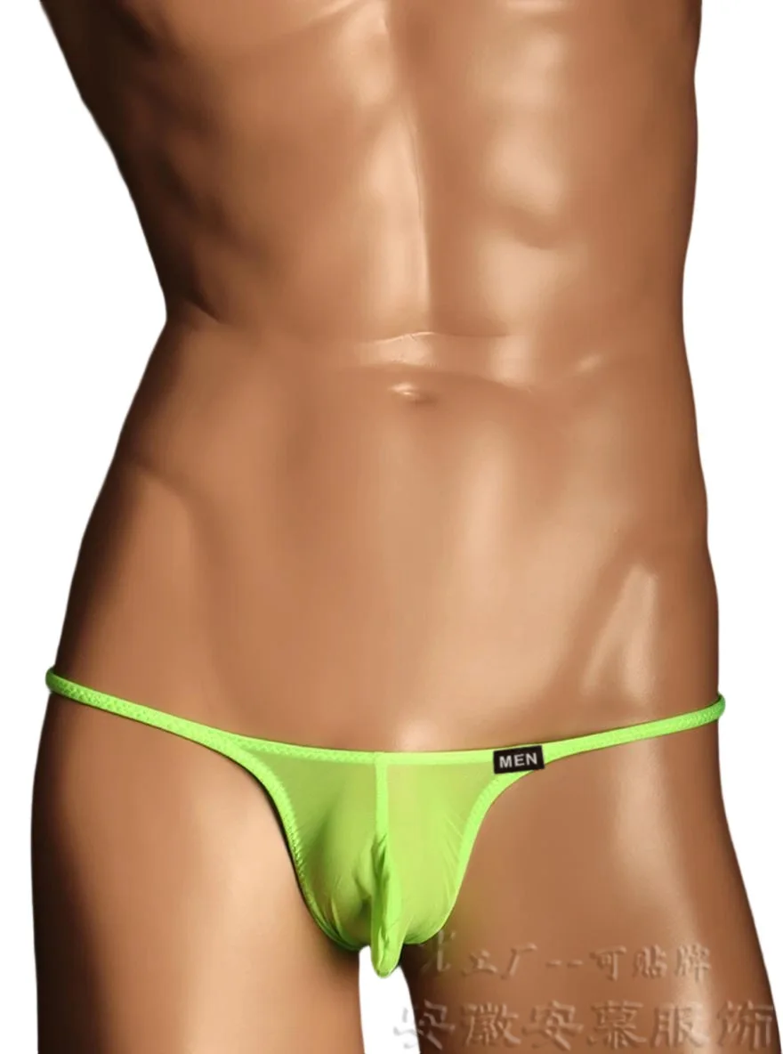 6pcs Low Rise Narrow Waistband Ice Silk Thong for Men Elastic Mini Style with 3D Contour Pouch Fashion Sexy Male Daily Underwear