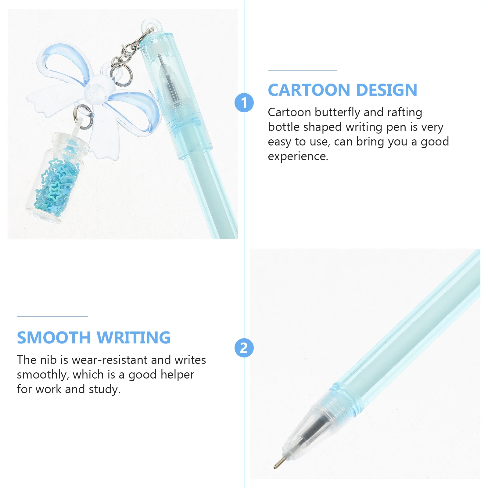 

8Pcs Butterfly Rafting Bottle Shaped Pens Cute Cartoon Gel Pens for Smooth Writing Portable Student Stationery Gift