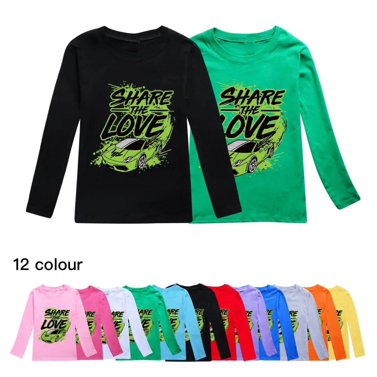 

Newest Spring Share the love Kids long Sleeve T-shirt Fashion Children's Clothing Boys Girls Clothes Cartoon Casual Cotton 1548