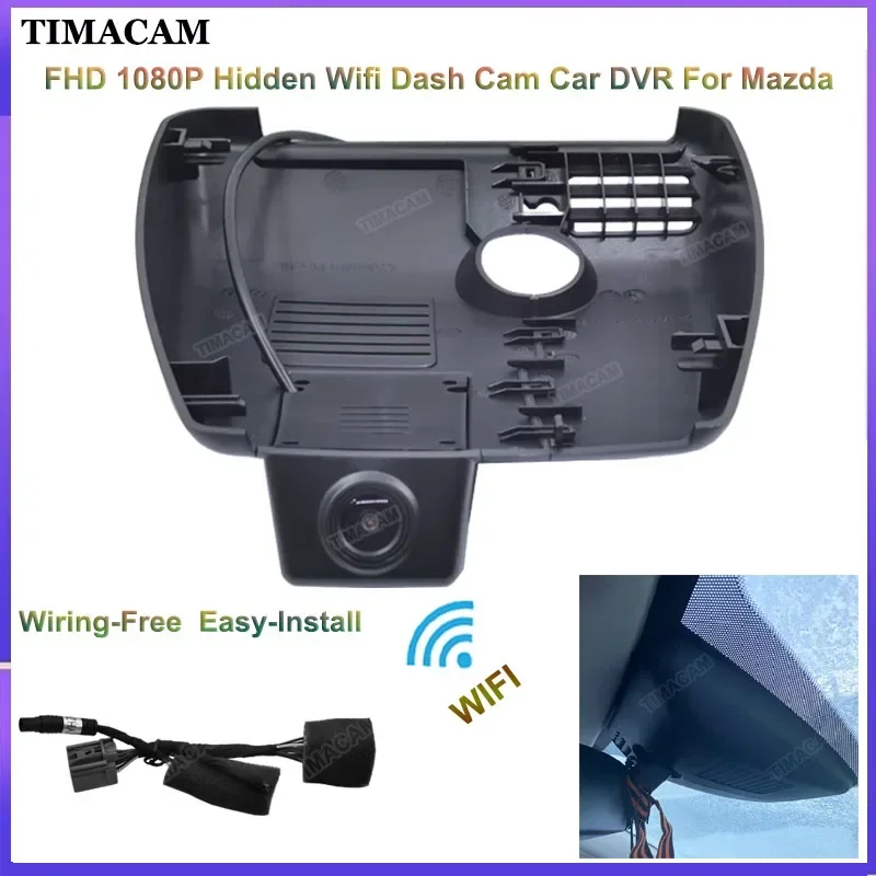 

TIMACAM Plug and Play 1080P Wi-Fi Автомобильный видеорегистратор для вождения для Mazda CX 4 CX 5 CX4 CX5 KF 2018 2019 2020 2021 2022 2023 Видеорегистратор