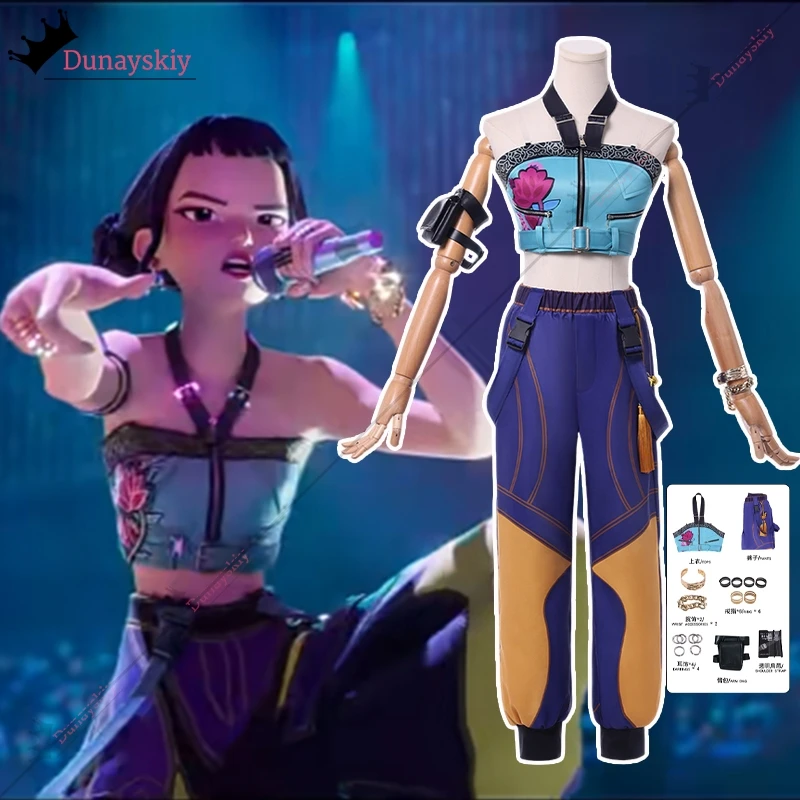 

Cosplay Hunters Superstar Zoe Costume Singing on Stage Y2K Girl Group Suit Halloween Party Comic Suit for Adult Women Outfit