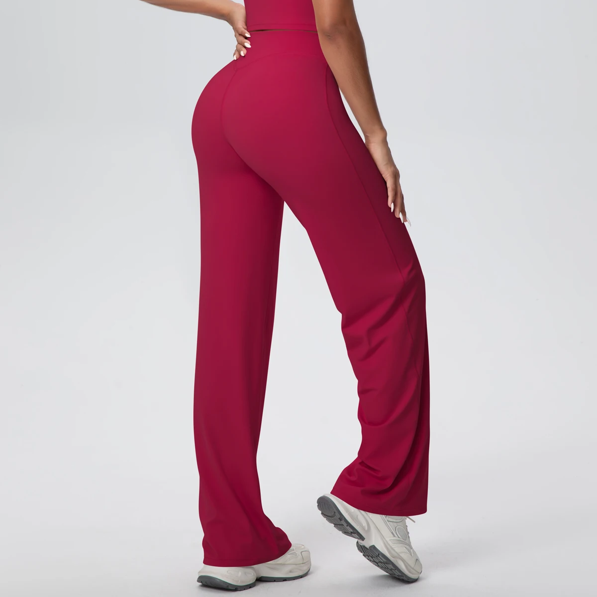 Women Full Length Pencil Pants Yoga Pants Gym Outdoor Running Quick Drying Wide Leg Pants Solid Color Breathable Fitness Sports