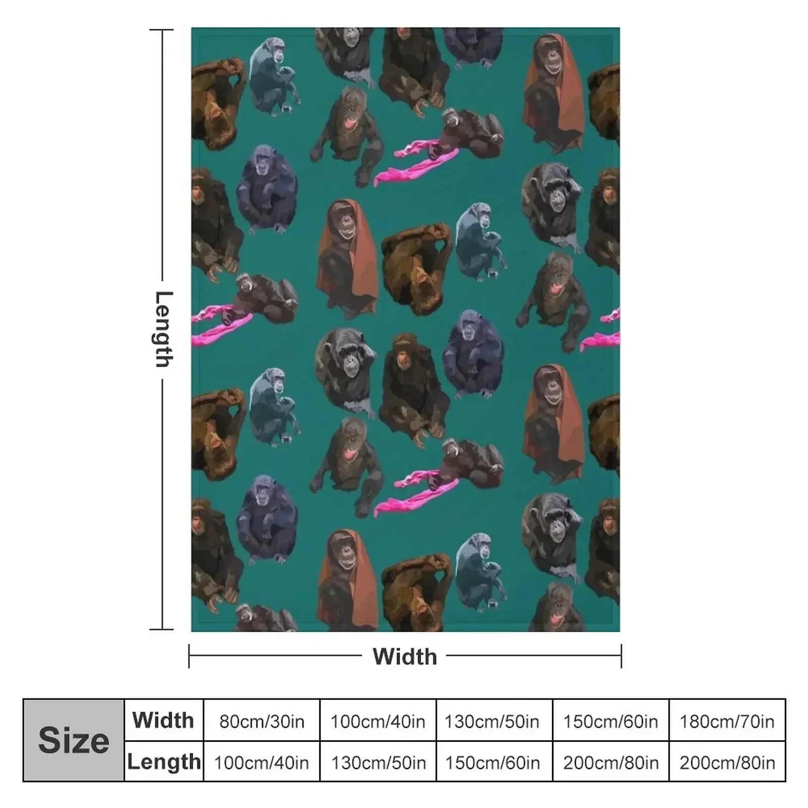 Mixed chimp Throw Blanket Warm Tourist Cute Furry Blankets