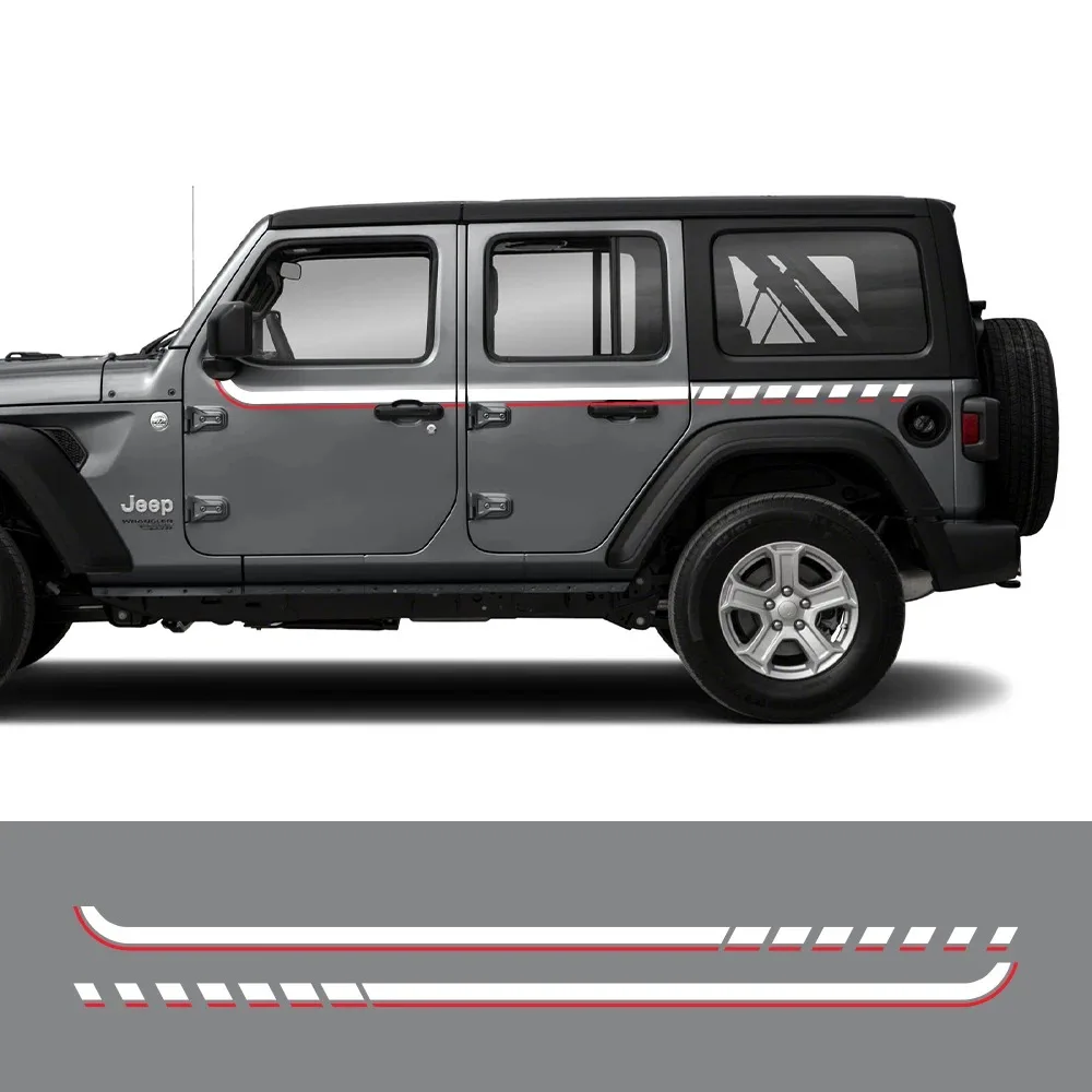 

Car Waist Line Stickers For Jeep Wrangler JK JL TJ YJ Long Strpes Sport Styling Vinyl Decals Auto Tuning Decoration Accessories