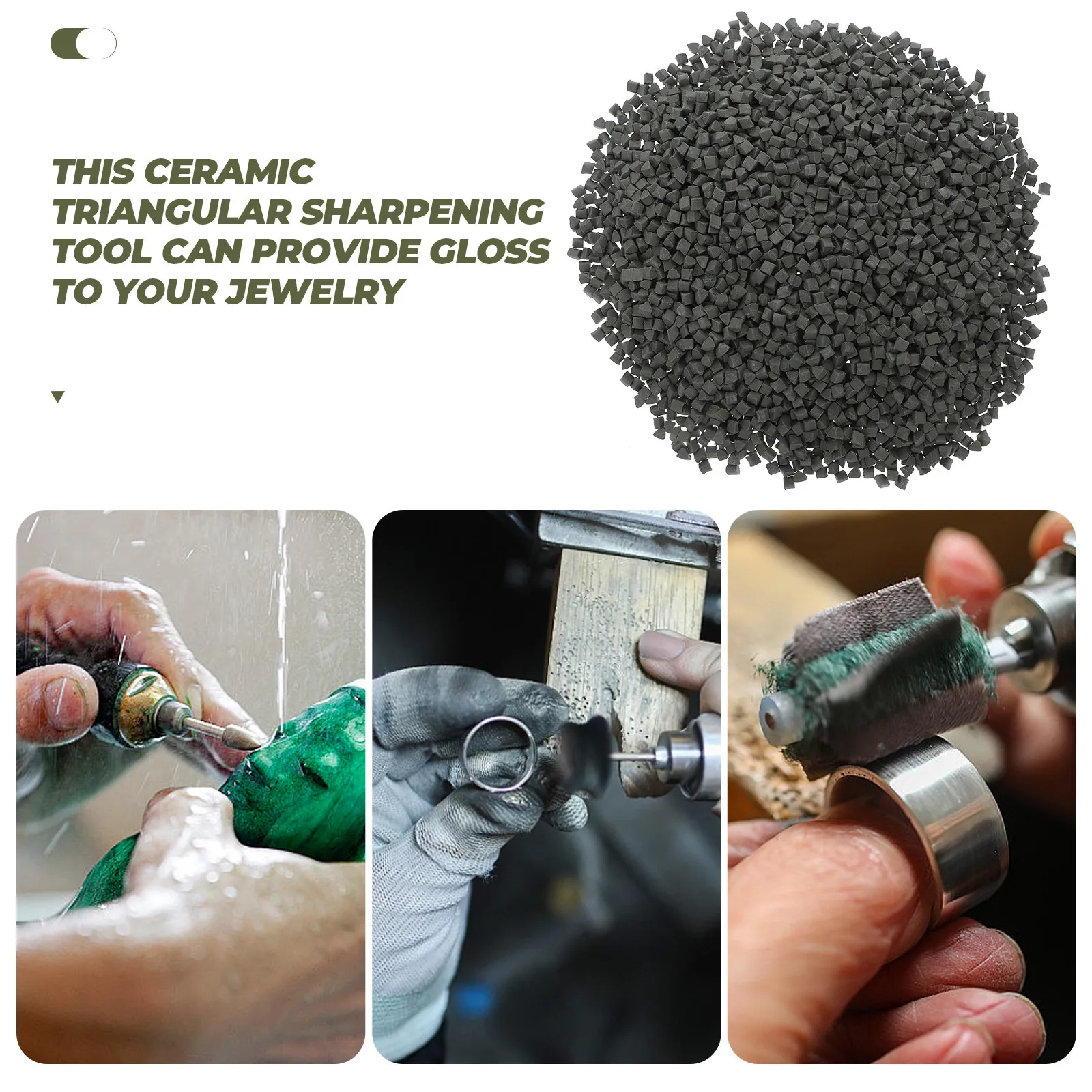 500G Triangular Abrasive Polishing Media for Jewelry Silver Gold Tumbling Rotary Vibratory Tumbler Buffing Burnishing Rock