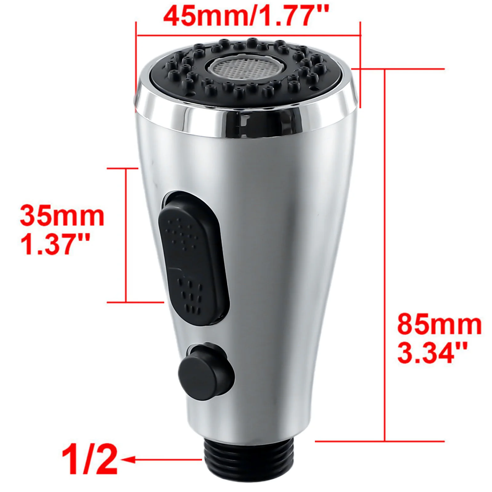 Spray Head Replacement for Pull Out Kitchen Sink Faucets Compatible with Basin Mixer Taps G1/2 Inch Connection
