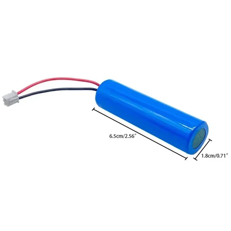 100% New 18650 Battery Lithium Ion Rechargeable Battery 3.7V 2000mAh 18650 Emergency Lighting Replacement With Plug PH2.0 Cable