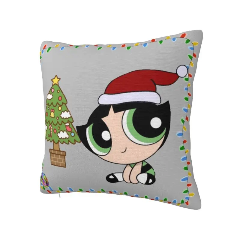 Custom The P-Powerpuffs Girls Cushion Cover Home Decorative 3D Printing Christmas Throw Pillow Case for Car Double-sided