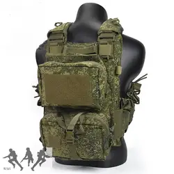 Tactical water repellent nylon laser cutting MOLLE Russian Little Green camouflage EMR tactical vest&backplate bag