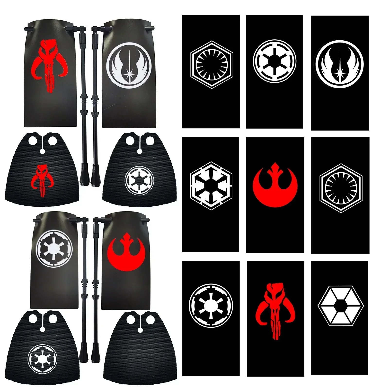 Big Flag Cape for Planet Warfare Space Figure Galactic Empire Flag Republic Commando Alliance Flags Building Block Toy