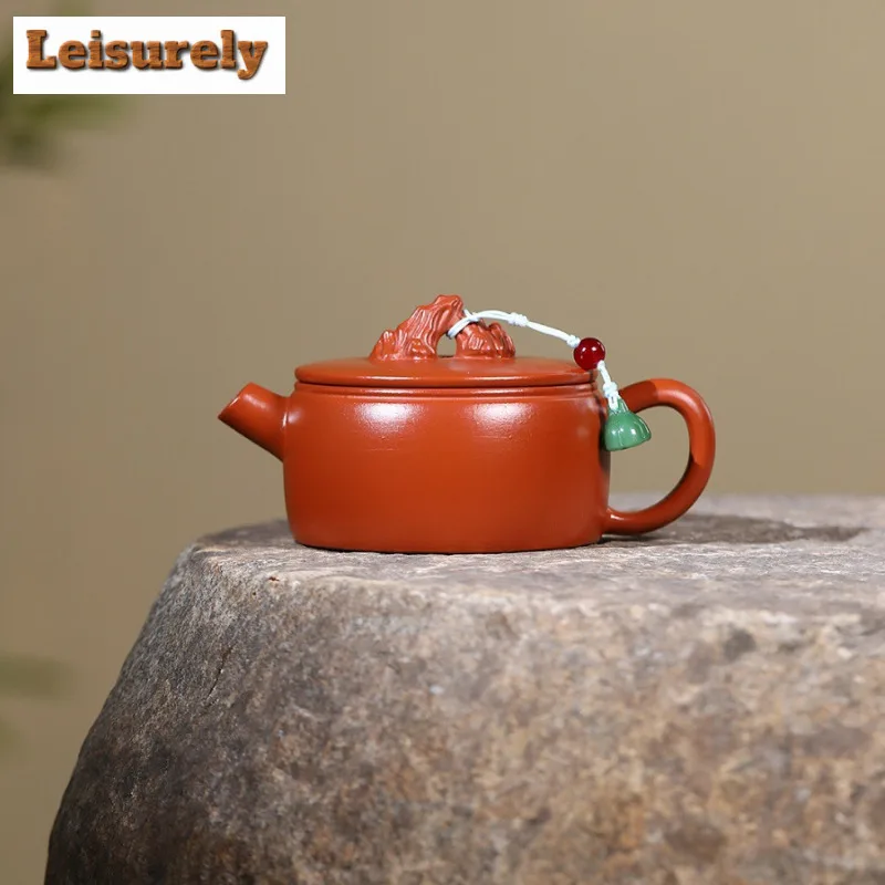 

160 мл Исинский фиолетовый глиняный чайник ручной работы с насадкой для пистолета, горшок с необработанной рудой Чжу, грязевой чайник с ситечком, китайский чайный сервиз Цзыша, подарок