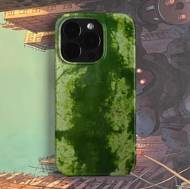 Green Watermelon Pattern Phone Case for IPHONE 17 Air 16E 15 PROMAX 14 15 Plus 13 12 MINI 11 PRO 16Plus XR X Acrylic Phone Cover