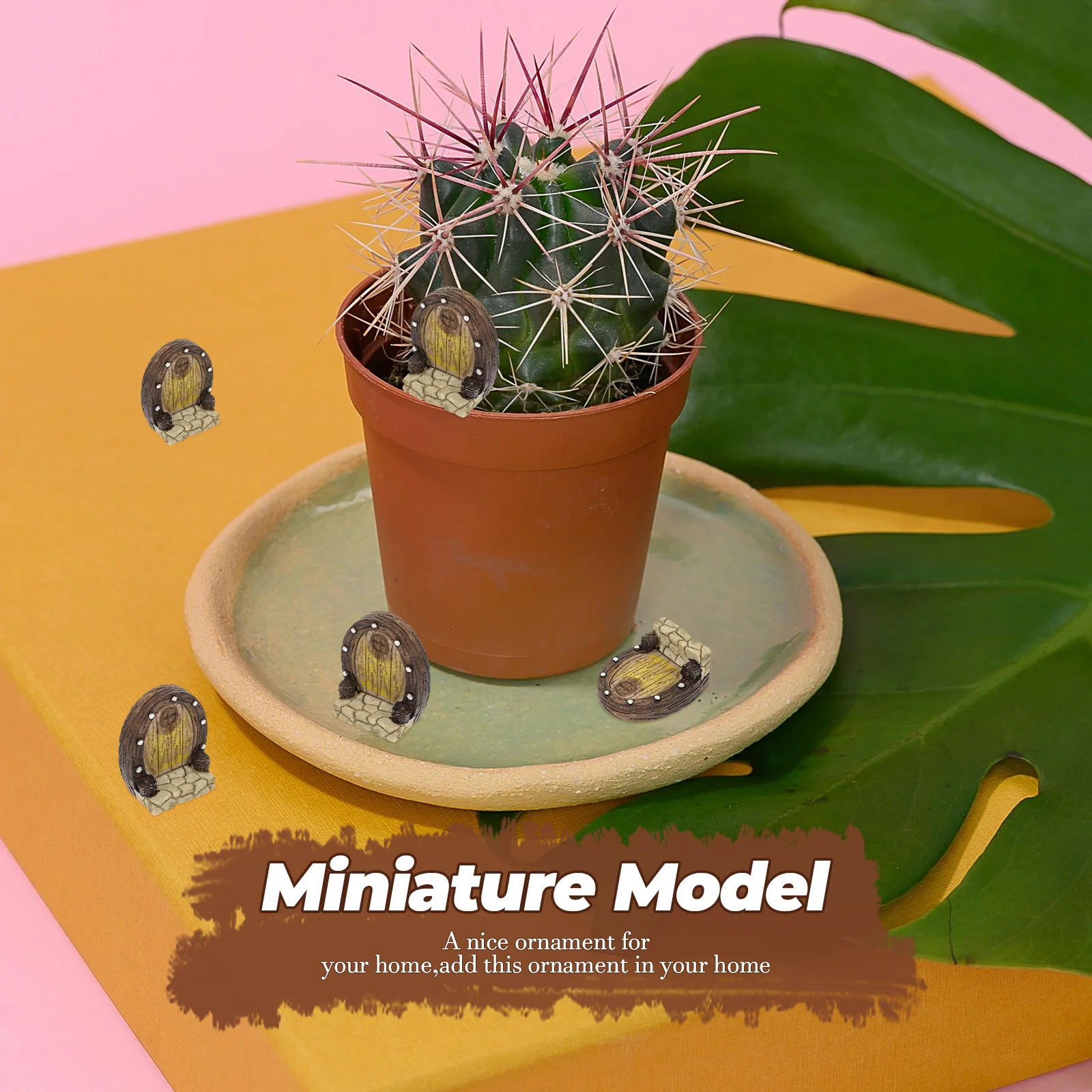 

10Pcs Miniature Resin Garden Door Ornament Micro Landscape Decoration Durable Safe Unique Gift for Home Decor Mini Door Ornament