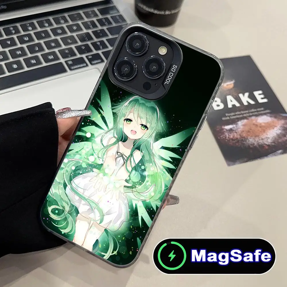 Saya no Uta حافظة هاتف محمول لهاتف آيفون 16 15 14 13 12 11 Pro Max Plus MagSafe غطاء ملون شفاف غطاء فاخر للهواتف المحمولة #4