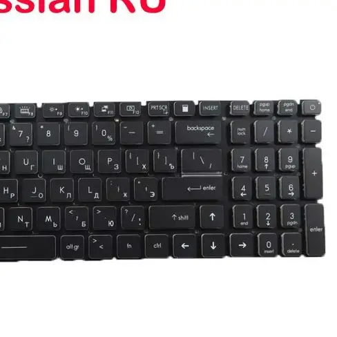 No Backlit Replacement RU IT FR GR KR TR SW BE CS TI Keyboard For MSI Raider GE76 Deluxe Edition 12U 12UHS 12UGS Black No Frame